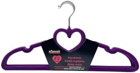 Resim Premium Serisi 20'li Ekonomik Paket Kadife Kaydırmaz Elbise Kıyafet Askısı, 10 Siyah + 5 Mor + 5 Kırmızı 