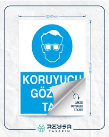 Resim Reysa Tasarım Koruyucu Gözlük Tak 21x35 Arkası Arkası Yapışkanlı Sticker 