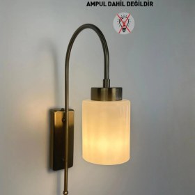 Resim Tiny Beyaz Cam Aplik Duvar Lambası Modern Otel Cafe Vintage Salon Yatak Odası Merdiven Retro 