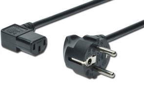 Resim Assmann AK-440102-018-S Güç Kablosu Cee 7/7 (Typ-F) - C13 90Ø Açılı Erkek / Dişi 1.8 Metre H05Vv-F3G 0.75Qmm Siyah Renk Power Cord Cee 7/7 (Typ-F) - C13 90Ø Angled M/F 1.8M H05Vv-F3G 0.75Qmm Black 