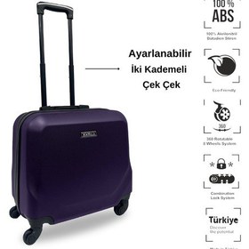 Resim Anhelo Traveller Abs Hostes-pilot Boy Valiz Mor 