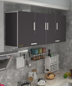 Resim Kenzlife hazır mutfak general gri 060*150*32 mutfak banyo dolabı kapaklı raflı 