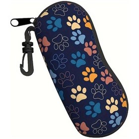 Resim Renkli Köpek Paw Print Güneş Gözlüğü Kılıfı 