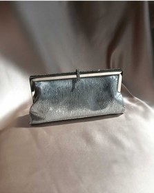 Resim Kadın Açık Gümüş Desenli Taş Detaylı Cüzdan Clutch Model Portföy Özel Gün Ve Abiye Çanta Açık Gümüş 