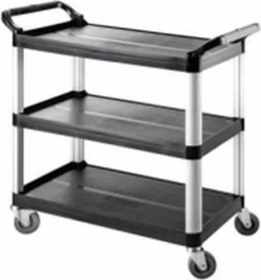 Resim EMP.PSV.03 Plastik Servis Arabası - 3 Katlı - Etrafı Açık 