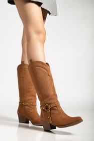 Resim MS SUGAR SHOES Kadın Trok detaylı Nakışlı Western Cowgirl Kovboy Çizme 