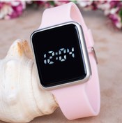 Resim Spectrum Toz Pembe Silikon Kordonlu Dokunmatik Led Ekran Dijital Kol Saat St-303730 