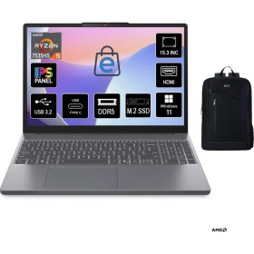 Resim Lenovo Ideapad Slim 3 Amd Ryzen 5 7535HS 16GB 1tb SSD Windows 11 Pro IPS 15.3" Taşınabilir Bilgisayar 83K7009ETR +Boz Çanta 