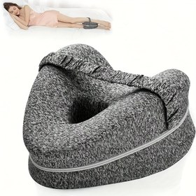Resim 1 adet Ergonomik Yan Uyku Yastığı, Diz Desteği ile - Çıkarılabilir ve Yıkanabilir Kapak, Yan Uyuyanlar için Bacak Yastığı, Rahat Uyku Aksesuarı|Ergonomik Yastık|Çıkarılabilir Kapak Yastığı 