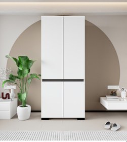 Resim Floransa 4 Kapılı Flr-ıa2 Beyaz- Antrasit Gardırop-çok Amaçlı Dolap-yüklük Antrasit - Beyaz 