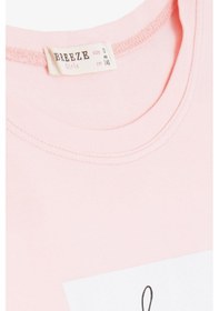 Resim Breeze Kız Çocuk Crop Tişört Yazı Baskılı Yanları Yırtmaçlı 9-14 Yaş, Pembe-pembe Pembe 