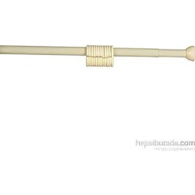 Resim Zethome Banyo Duş Perde Borusu 120cm-200 Cm Kremduş Perde Askısı Duş Borusu Metal Krem 