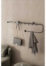 Resim Metal Duvar Askısı Metal Askılık Elbise Askılığı Siyah 80 Cm 1060-cn Siyah 