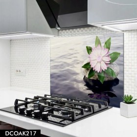 Resim Olinpa Cam Ocak Arkası Koruyucu | Çiçek ve Su 