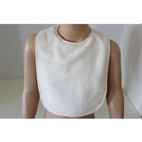 Resim Kadife Su Geçirmez Mama Önlüğü Soft Cırt Bantlı Çocuk Mama Önlüğü Krem 