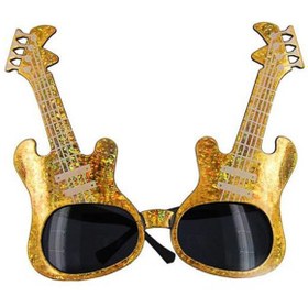 Resim Go İthalat Altın Renk Rockn Roll Gitar Şekilli Parti Gözlüğü 15x15 cm (5263) 