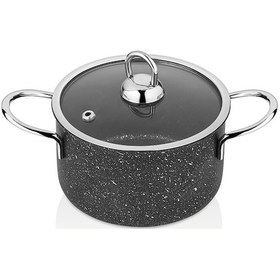 Resim Polochef Hilal Granit Mini Tencere 12 Cm Kapaklı Siyah İndüksiyonlu Siyah 