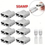 Resim Anderson Stili Fiş Bağlantı Elemanları için 10 adet 50A Hızlı Tak Pil Şarj Konnektörü, DC Güç Aracı Motosiklet Soket Adaptör Aksesuarları 