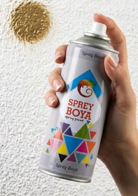Resim Badem10 Altın Yaldız Sprey Boya 400 ml Metal Ahşap Beton Yüzeylere Uygun Hobi Dekoratif Amaçlı Sprey Boya 