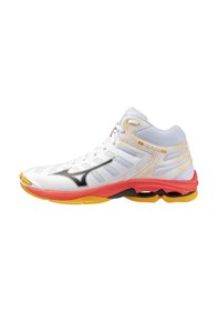 Resim Mizuno Wave Voltage 2 Mıd Unisex Voleybol Ayakkabısı Beyaz / Turuncu Çok Renkli 