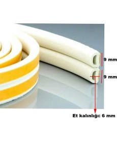 Resim Badem10 Yapışkanlı 15x2=30 Metre (BEYAZ) Kapı Pencere Bandı Fitili Soğuk Izolasyon Kauçuk Bantları 