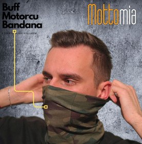 Resim mottomia Yeşil Kamuflaj Desen Unisex Viskon Kumaş Premium Kalite Buff (Baf) Boyunluk Motorcu Bandana 