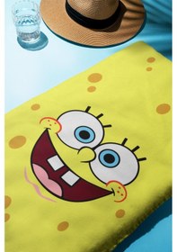 Resim Dijital Baskı Plaj Deniz Havlusu Sünger Bob Desenli Peştamal Hvl0024 Renkli 