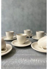 Resim Bambum Lara - 6 Kişilik Porselen Kahve Fincan Takımı Filiz 