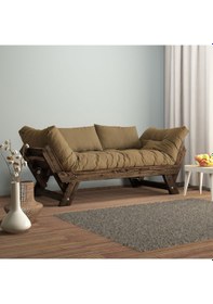 Resim Woodesk Adalar Masif Ceviz-camel Renk 2li Kanepe Cpt8119-210 
