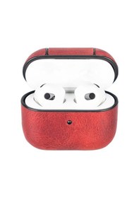 Resim Airpods 3.Nesil Uyumlu Deri Kılıf Juni Aa4 Kırmızı 