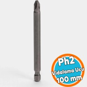 Resim (5 Adet) Manyetik Uzun Bits Bit Ucu Yıldız Tornavida Uç Derin Vidalama Için Ph2 100 mm Çelik Cr-V Uç 