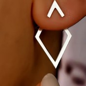 Resim Şık Boho-Chic Geometrik Açık Halka Küpeler - Çinko Alaşım, Günlük Kullanım & Hediye İçin Mükemmel, Çok Yönlü Tatil Aksesuarı, İlginç Küpeler 