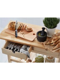 Resim IKEA Çekmeceli Mutfak Servis Arabası Meridyendukkan Huş Ağacı 100X43X90 cm Förhöja 100X43X90 cm Raf Sistemli 