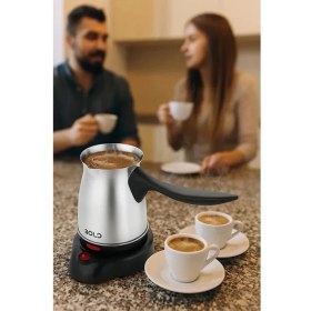 Resim MiraLive Bold Elektrikli Türk Kahve Pişirme Makinesi Inox Paslanmaz Çelik Cezve (4887) 