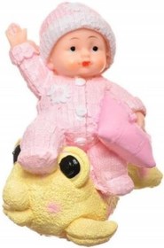 Resim Decotown Hediyelik Sevimli Pembe Bebek Biblo Polyester Süs Eşyası 