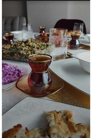 Resim Paşabahçe Round Gold Çeyizlik 6 Kişilik 12 Parça Çay Bardağı Çay Takımı Çay Seti 
