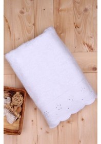 Resim Baveno Bambu 76X137 Banyo Havlusu-Beyaz 