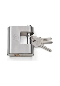 Resim Yassı Çelik Asma Kilit 60 Mm Krom Kaplı 