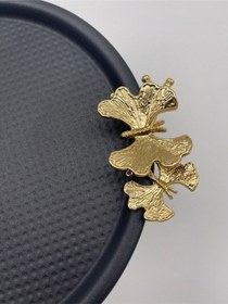 Resim Ayaklı Siyah Yuvarlak Metal Çay Ve Kahve Servis Sunum Tepsisi 