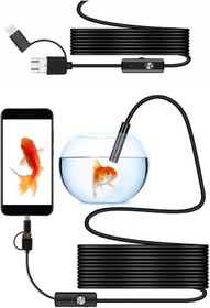 Resim newdaki Profesyonel Endoskop Yılan Kamera 0.50MM Içi Su Geçirmez Tesisat Kamerası (10 Metre) 3iN 1 