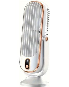 Resim Led Işıklı 11.8 İnç Kanatsız Masa Vantilatörü Beyaz 