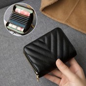 Resim Kadınlar için Minimalist Şık Kredi Kartı Tutuculu Klasik Dikiş Detaylı Kısa Cüzdan 