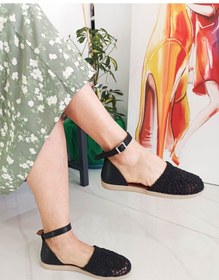 Resim Siyah Dantelli Bilekten Bantlı Kadın Babet 001 