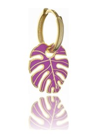 Resim Pink Palm Gümüş Küpe-312 Gold 
