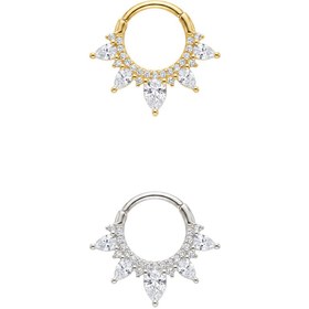 Resim Aura Pear Crown Daith Halka Piercing - Gold 