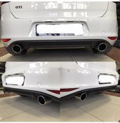 Resim VW Golf 7 2013-2016 Mk7 Parlak Siyah Plastik Gti Arka Difüzör 