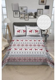 Resim Parlak Kadife Kumaş Kapitoneli Çift Kişilik Yatak Örtüsü Seti 3 Parça Cky0021 Renkli 