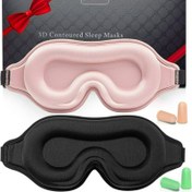 Resim Yumuşak Uyku Göz Maskesi - Pastel Pembe, Siyah ve Diğer Renkler - Konturlu Yastık & Hipoalerjenik Tasarım, Lateks & Kokusuz - Seyahat, Şekerleme, Ev, Uçuşlar, Vardiyalı Çalışma İçin - Hassas ve Kuru Gözlere Uygun Tüm Işıklar için Uyku Maske 