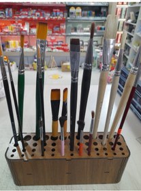 Resim Fırçalık 3mm Kahverengi Mdf 52 Adet Delikli 25,5 7 9,50cm Ebatı 