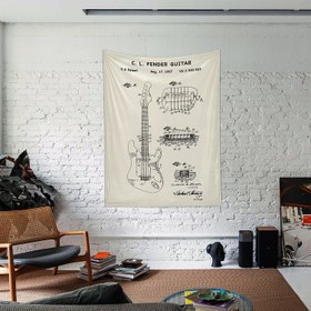 Resim Fender Stratocaster Gitar Ivory Duvar Örtüsü - 60 cm x 90 cm 